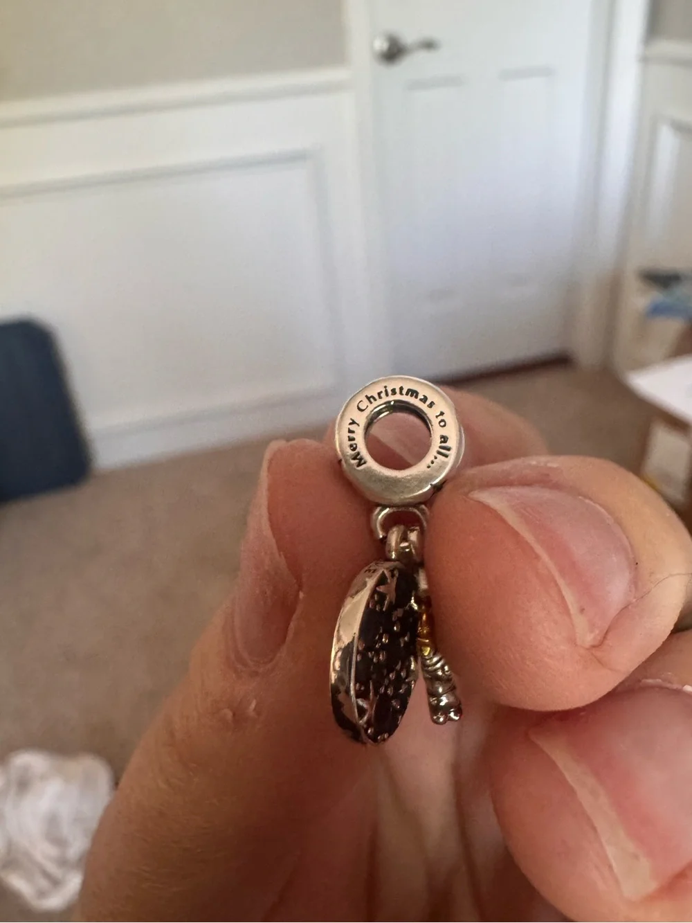 New Santa on the Moon Charm